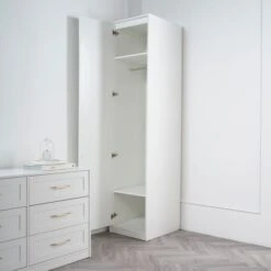 Austen Single Wardrobe, White -Home Luxe Studio 30927308 alt07