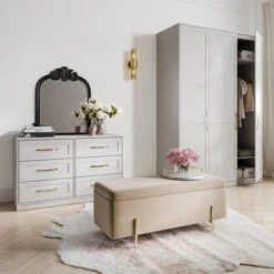 Austen Single Wardrobe, White -Home Luxe Studio 30927308 alt08