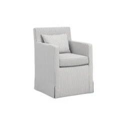 Hettie Dining Chair, Grey Stripe Fabric -Home Luxe Studio 30927321 alt02