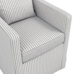 Hettie Dining Chair, Grey Stripe Fabric -Home Luxe Studio 30927321 alt05