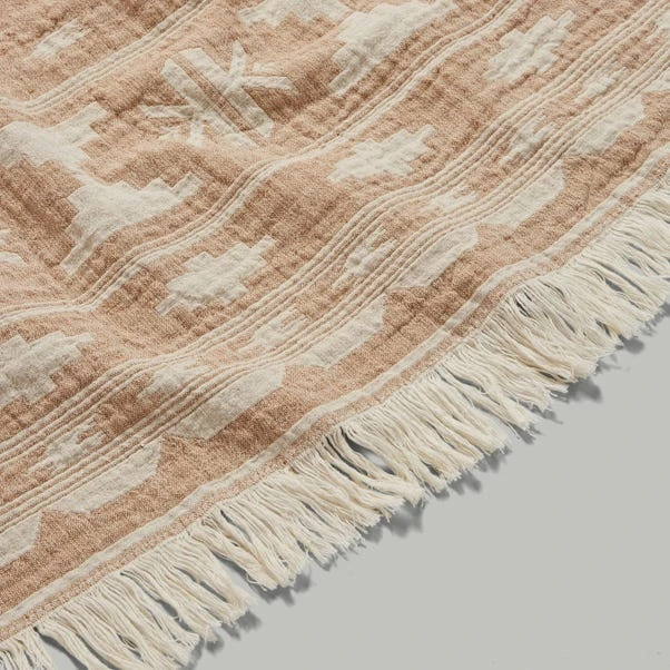 Matelasse Ikat Cotton Throw 4 Matelasse Ikat Cotton Throw - Image 2