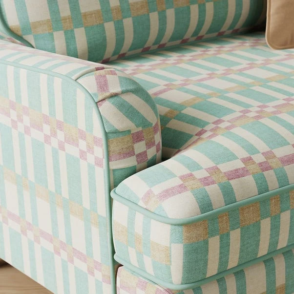 Beatrice Checkerboard Woven Stripe Snuggle Chair 5 Beatrice Checkerboard Woven Stripe Snuggle Chair - Image 3
