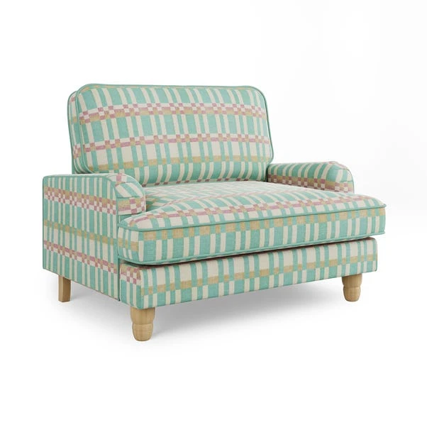 Beatrice Checkerboard Woven Stripe Snuggle Chair 8 Beatrice Checkerboard Woven Stripe Snuggle Chair - Image 6