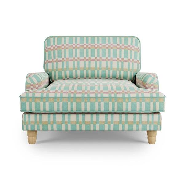 Beatrice Checkerboard Woven Stripe Snuggle Chair 9 Beatrice Checkerboard Woven Stripe Snuggle Chair - Image 7
