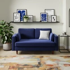 Zoe Plain Velvet 2 Seater Sofa -Home Luxe Studio 30927561