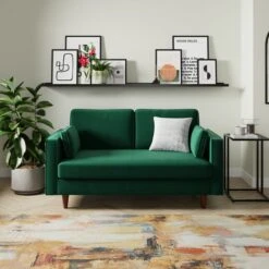Zoe Plain Velvet 2 Seater Sofa