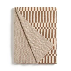 Rectangle Checkerboard Knit Throw 130cm X 180cm 10 Rectangle Checkerboard Knit Throw 130cm X 180cm -Home Luxe Studio 30927635 alt03