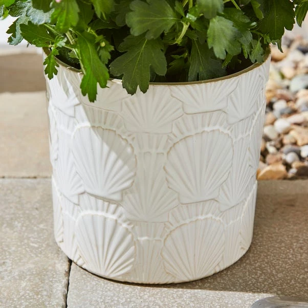 Seashell Textured Ceramic Plant Pot 4 Seashell Textured Ceramic Plant Pot - Image 2