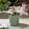 Leaf Embossed Stoneware Plant Pot 2 Leaf Embossed Stoneware Plant Pot -Home Luxe Studio 30927966