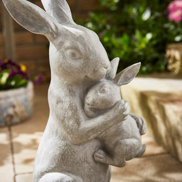 Mummy & Baby Resin Outdoor Rabbit Ornament 4 Mummy & Baby Resin Outdoor Rabbit Ornament - Image 2
