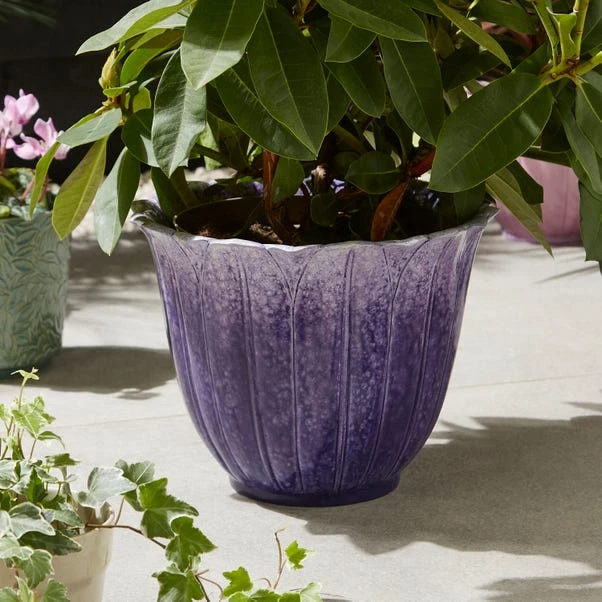 Purple Resin Lotus Flower Plant Pot 3 Purple Resin Lotus Flower Plant Pot