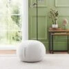 Adella Sherpa Ivory Ball Pouffe 1 Adella Sherpa Ivory Ball Pouffe -Home Luxe Studio 30928194
