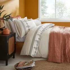 Embroidered Inca 100% Cotton Duvet Cover And Pillowcase Set 33 Embroidered Inca 100% Cotton Duvet Cover And Pillowcase Set -Home Luxe Studio 30928296 alt07