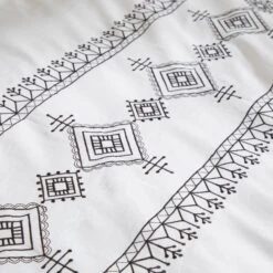 Embroidered Inca 100% Cotton Duvet Cover And Pillowcase Set 25 Embroidered Inca 100% Cotton Duvet Cover And Pillowcase Set -Home Luxe Studio 30928304 alt04