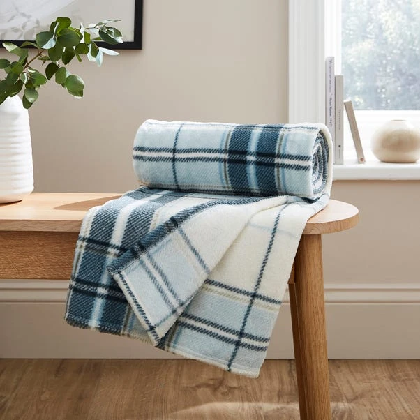 Printed Check Fleece Throw 3 Printed Check Fleece Throw