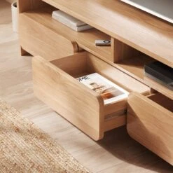 Bennett Extra Wide TV Unit For TVs Up To 70", Light Oak 11 Bennett Extra Wide TV Unit For TVs Up To 70", Light Oak -Home Luxe Studio 30929181 alt02