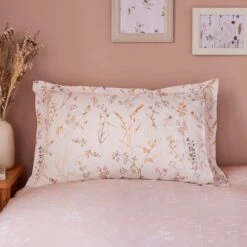 Freya Stem Floral 144 Thread Blush Count Cotton Oxford Pillowcase -Home Luxe Studio 30929256 alt01