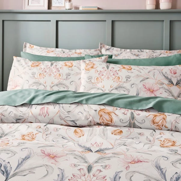 Imi Tulip Floral 144 Thread Count Cotton Duvet Cover & Pillowcase Set 20 Imi Tulip Floral 144 Thread Count Cotton Duvet Cover & Pillowcase Set - Image 18