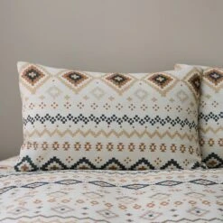 Jabari Aztec 144 Thread Count Reversible Duvet Cover & Pillowcase Set 32 Jabari Aztec 144 Thread Count Reversible Duvet Cover & Pillowcase Set -Home Luxe Studio 30929294 alt01