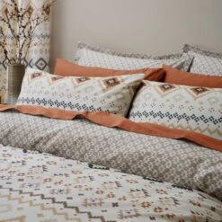 Jabari Aztec 144 Thread Count Reversible Duvet Cover & Pillowcase Set 33 Jabari Aztec 144 Thread Count Reversible Duvet Cover & Pillowcase Set -Home Luxe Studio 30929294 alt02