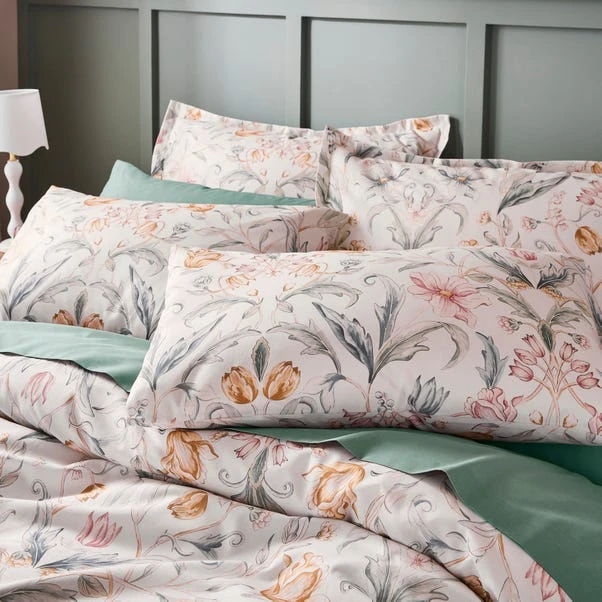 Imi Tulip Floral 144 Thread Count Cotton Duvet Cover & Pillowcase Set 12 Imi Tulip Floral 144 Thread Count Cotton Duvet Cover & Pillowcase Set - Image 10