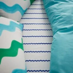 Sophie Robinson Mini Wave 100% Cotton Fitted Sheet 24 Sophie Robinson Mini Wave 100% Cotton Fitted Sheet -Home Luxe Studio 30930233 alt04