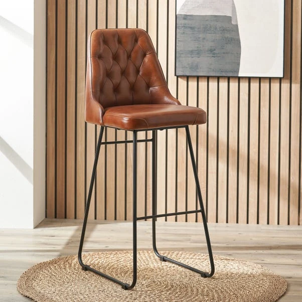 Camillo Diamond Back Bar Stool, Leather 3 Camillo Diamond Back Bar Stool, Leather
