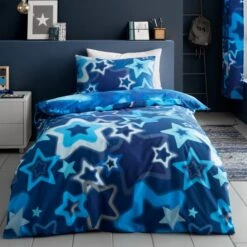 Catherine Lansfield Blue Ombre Stars Duvet Cover And Pillowcase Set