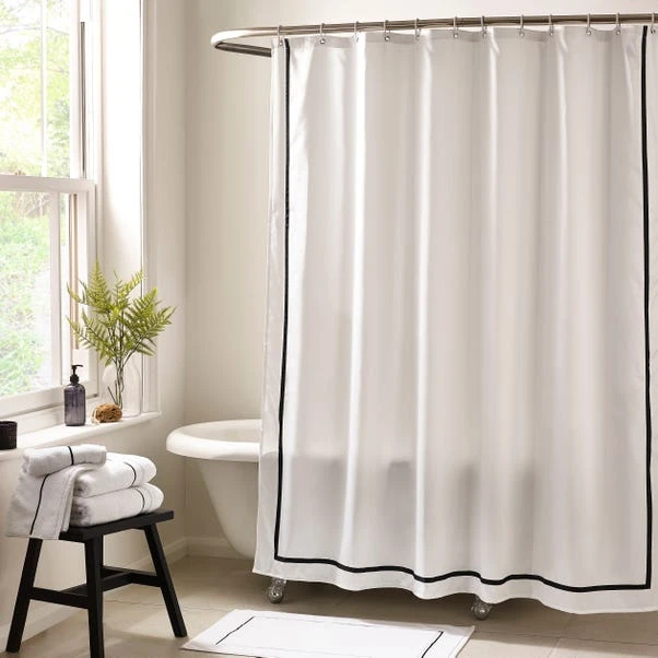 Monochrome Stitch Shower Curtain 3 Monochrome Stitch Shower Curtain