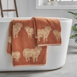 Highland Cow Cotton Towel 15 Highland Cow Cotton Towel -Home Luxe Studio 30932213