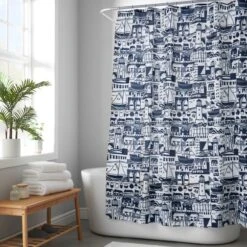 Elements Coastal Boats Shower Curtain 9 Elements Coastal Boats Shower Curtain -Home Luxe Studio 30932251 alt03