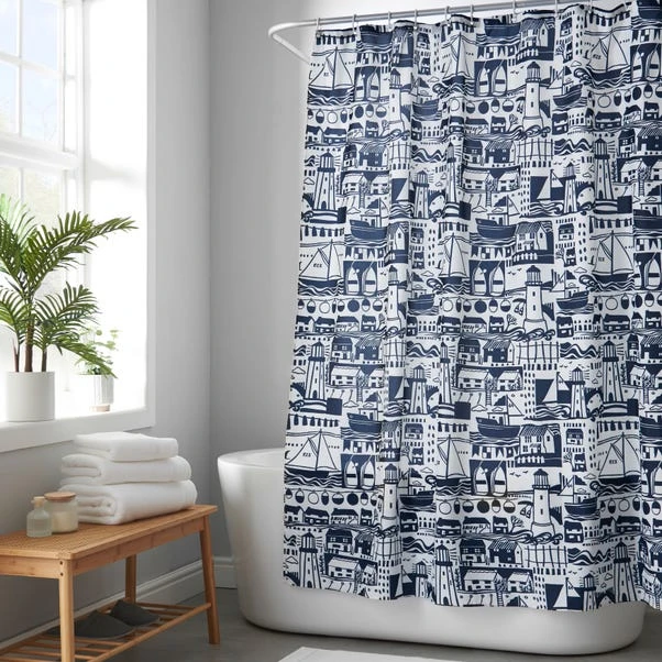Elements Coastal Boats Shower Curtain 6 Elements Coastal Boats Shower Curtain - Image 4