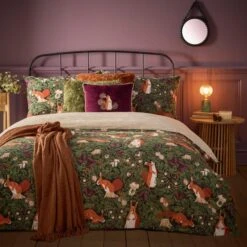 Furn Pineberry Forest Reversible Duvet Cover And Pillowcase Set