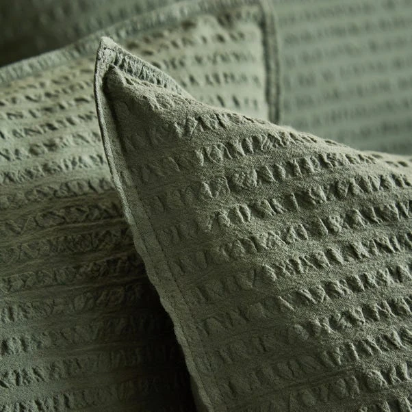 Seersucker Woven Cotton Duvet Cover & Pillowcase Set 7 Seersucker Woven Cotton Duvet Cover & Pillowcase Set - Image 5