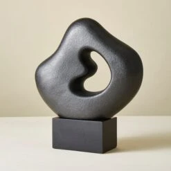 Modern Organic Black Ceramic Sculpture -Home Luxe Studio 30934736 alt02