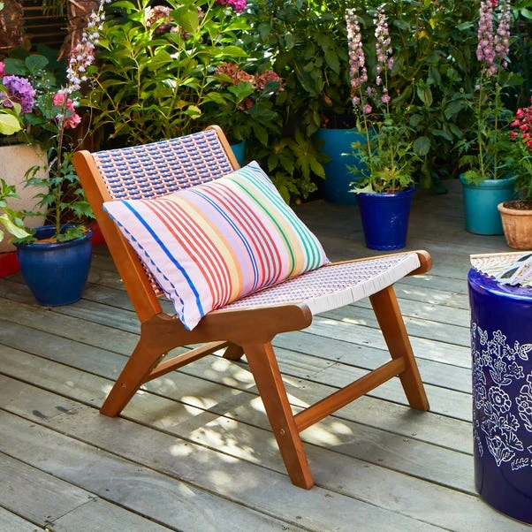 Sophie Robinson Coral & Cobalt Pavilion Deck Chair 4 Sophie Robinson Coral & Cobalt Pavilion Deck Chair - Image 2