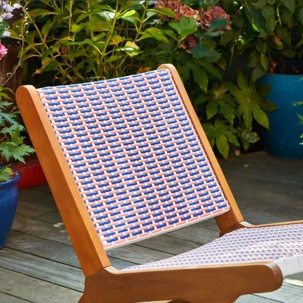 Sophie Robinson Coral & Cobalt Pavilion Deck Chair 5 Sophie Robinson Coral & Cobalt Pavilion Deck Chair - Image 3