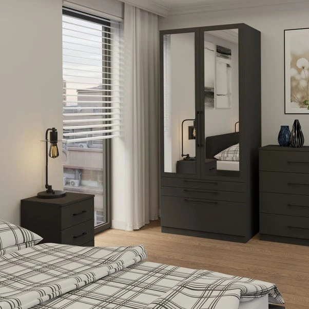 Harmony Foster Double 3 Drawer Wardrobe 3 Harmony Foster Double 3 Drawer Wardrobe