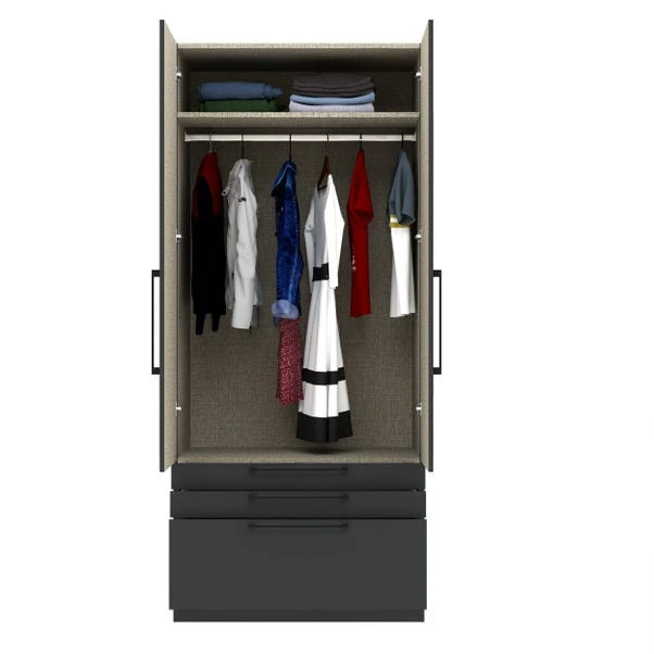 Harmony Foster Double 3 Drawer Wardrobe 8 Harmony Foster Double 3 Drawer Wardrobe - Image 6