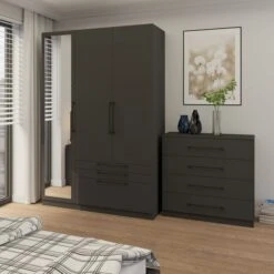 Harmony Foster Triple 3 Drawer Wardrobe 37 Harmony Foster Triple 3 Drawer Wardrobe -Home Luxe Studio 30935458 alt01
