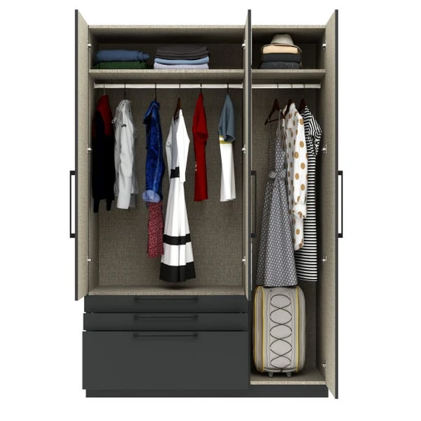 Harmony Foster Triple 3 Drawer Wardrobe 6 Harmony Foster Triple 3 Drawer Wardrobe - Image 4