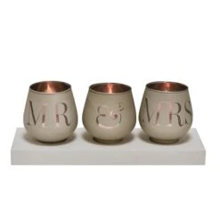 Amore Mr And Mrs Triple Tealight Holder