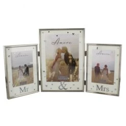 Amore Mr & Mrs Triple Photo Frame