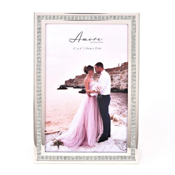 Amore Silver Sparkle Border Photo Frame 6 Amore Silver Sparkle Border Photo Frame - Image 4