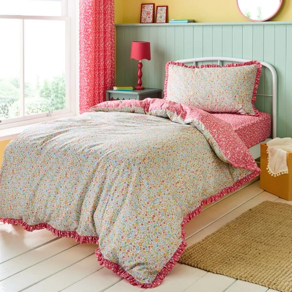 Ditsy Frill Reversible Duvet Cover And Pillowcase Set 13 Ditsy Frill Reversible Duvet Cover And Pillowcase Set - Image 11