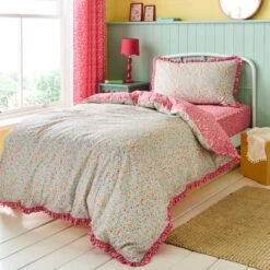Ditsy Frill Reversible Duvet Cover And Pillowcase Set 22 Ditsy Frill Reversible Duvet Cover And Pillowcase Set -Home Luxe Studio 30937750