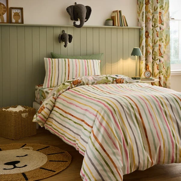 Jungle Friends 100% Cotton Reversible Duvet Cover And Pillowcase Set 5 Jungle Friends 100% Cotton Reversible Duvet Cover And Pillowcase Set - Image 3