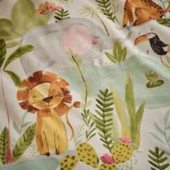 Jungle Friends 100% Cotton Reversible Duvet Cover And Pillowcase Set 18 Jungle Friends 100% Cotton Reversible Duvet Cover And Pillowcase Set -Home Luxe Studio 30937772 alt04
