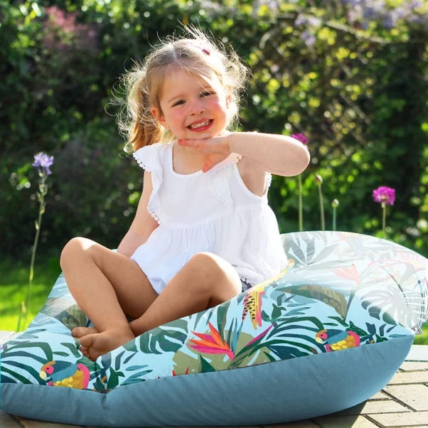 Rucomfy Jungle Birds Printed Square Indoor Outdoor Floor Cushion 3 Rucomfy Jungle Birds Printed Square Indoor Outdoor Floor Cushion