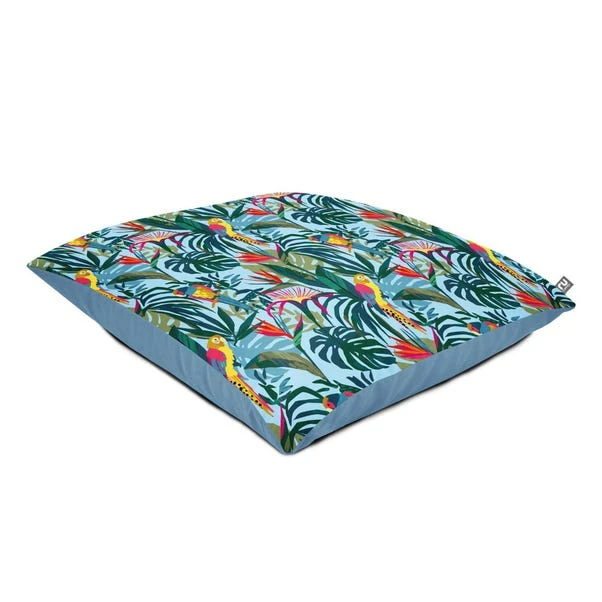 Rucomfy Jungle Birds Printed Square Indoor Outdoor Floor Cushion 4 Rucomfy Jungle Birds Printed Square Indoor Outdoor Floor Cushion - Image 2